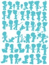 ChildrenÃ¢â¬â¢s silhouettes Royalty Free Stock Photo